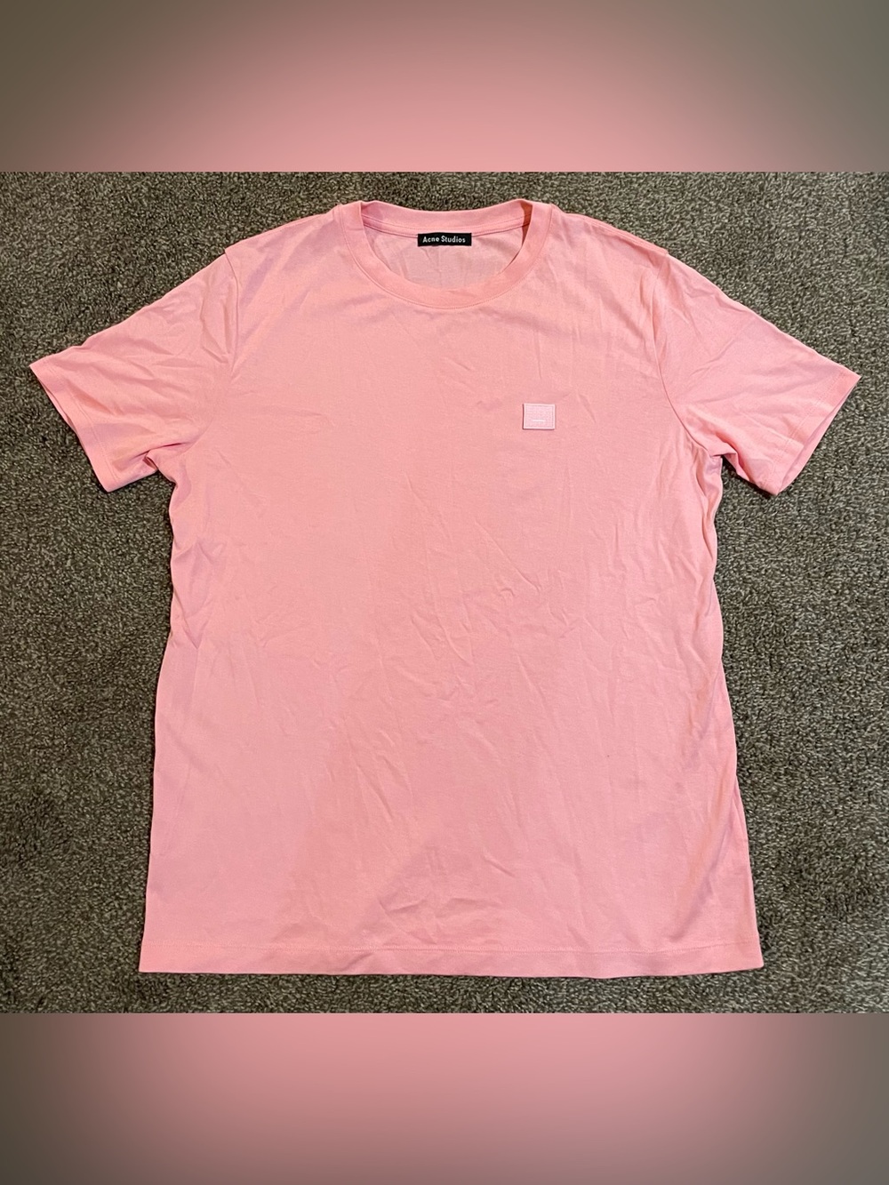 Acne Studios Light Pink Short Sleeve Crewneck Nash Face Tee